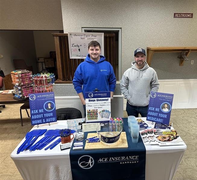 Ace Insurance Sandusky booth at American Legion Bingo