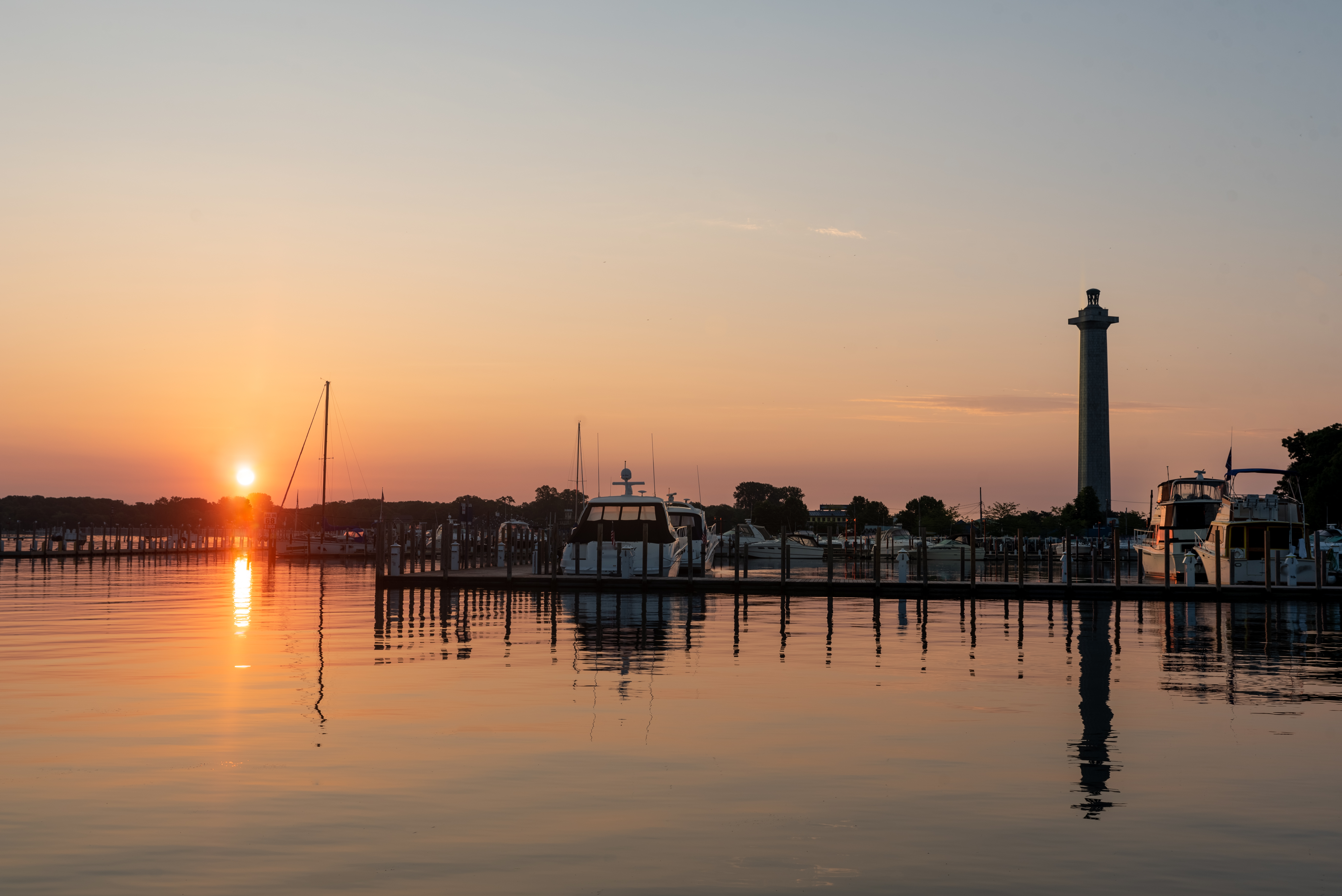 Put-in-Bay harbor at sunrise — Lake Erie, Ohio