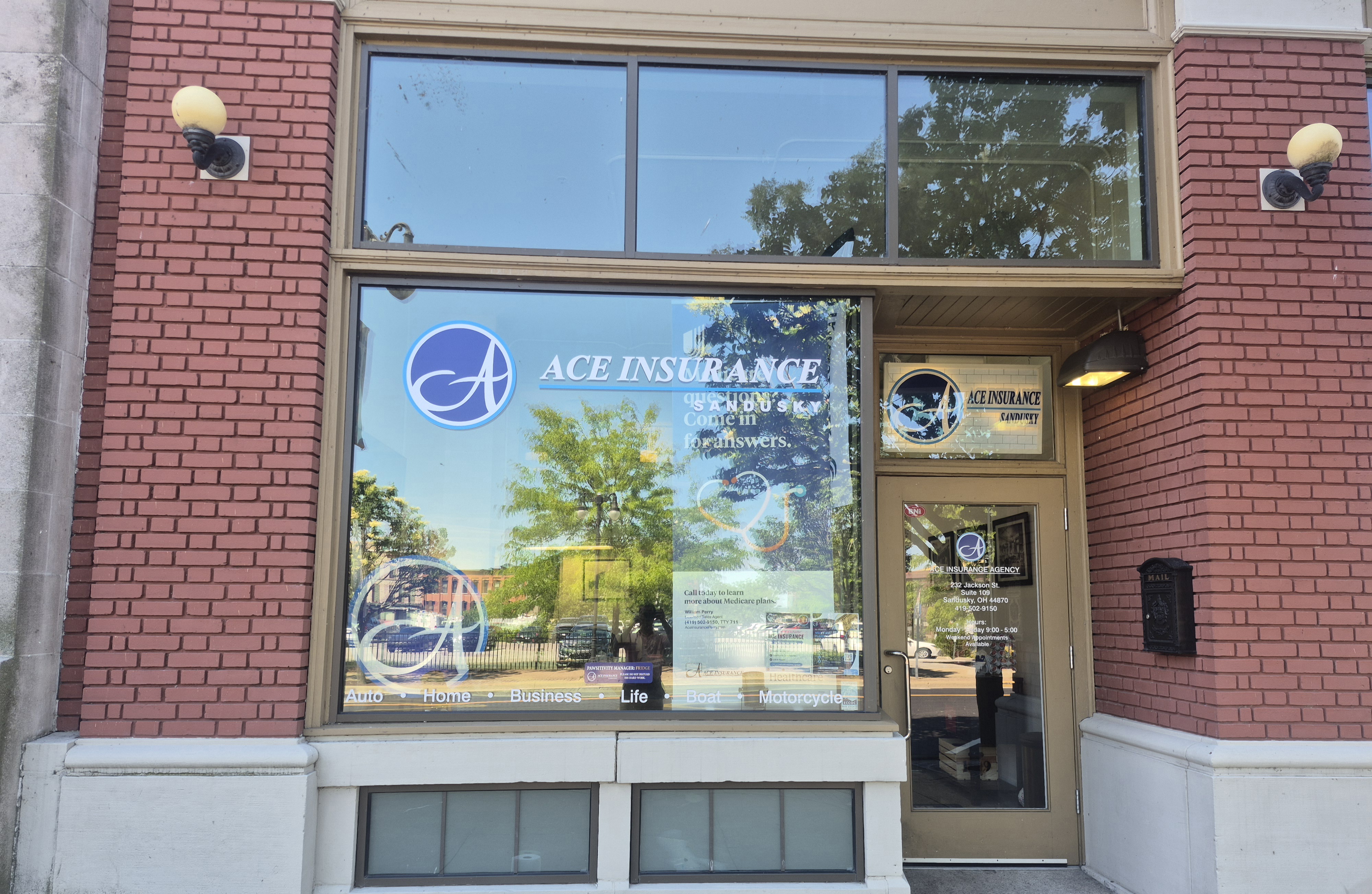 Ace Insurance Agency office exterior at 232 Jackson Street Sandusky OH